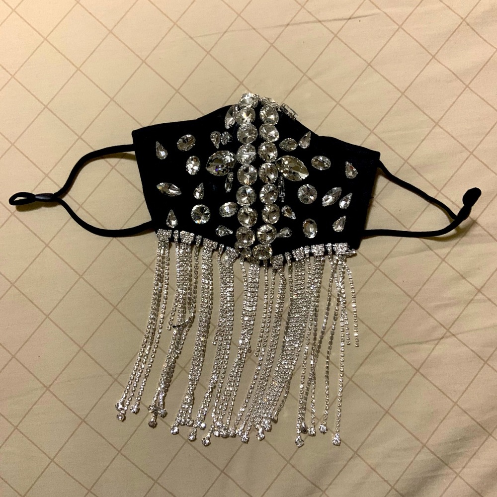 Bejeweled Rhinestone Face Mask